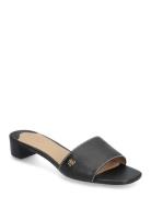 Fay Tumbled Leather Sandal Lauren Ralph Lauren Black