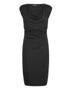 Chain-Trim Stretch Jersey Cowlneck Dress Lauren Ralph Lauren Black