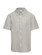 Shirt Ss Linen Blend Lindex Grey