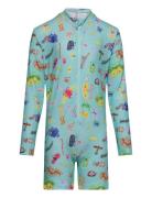 Funny Insects All Over Swim Overall Bobo Choses Blue