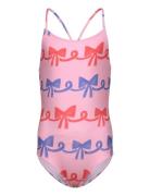 Ribbon Bow All Over Swimsuit Bobo Choses Pink