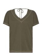 Mmmandy V-Neck Tee MOS MOSH Khaki