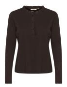 Crnaia Flounce Blouse Cream Black