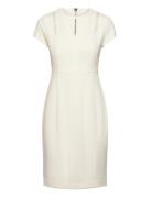 Scuba Crepe Ss Cut Out Dress Calvin Klein White