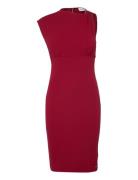 Scuba Crepe Metal Detail Dress Calvin Klein Burgundy