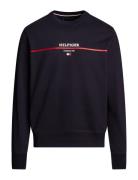 Hilfiger Stripe Terry Sweatshirt Tommy Hilfiger Navy