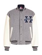 Leather Varsity Jacket Tommy Hilfiger Grey