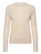 Merino Wool Crew Neck Sweater Calvin Klein Beige