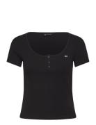 Tjw Slim Henley Top Ss Tommy Jeans Black