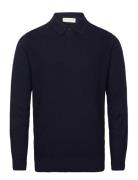 Cosy Structured Knit Polo Tom Tailor Navy