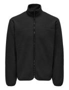 Onsemilio Reg Fullzip Highneck Swt Vd ONLY & SONS Black