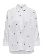 Onlnew Lina Grace Ls Emb Shirt Noos Wvn ONLY White