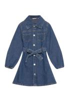 Denim Shirt Dress Mango Blue