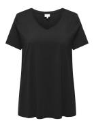 Carbonnie Life S/S V A-Shape Tee Noos ONLY Carmakoma Black