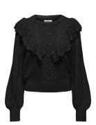 Onlcherry Ls Ruffle O-Neck Cc Knt ONLY Black