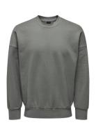 Onsdan Life Rlx Heavy Sweat Crew ONLY & SONS Grey