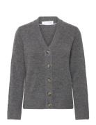 Slfmaline New Ls Knit Short Cardi Noos Selected Femme Grey