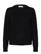 Slfsia Ras Ls Knit O-Neck Noos Selected Femme Black