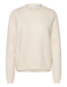 Slfana Ls Knit O-Neck Noos Selected Femme Cream