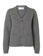 Slfana Ls Knit Wool Cardigan Noos Selected Femme Grey