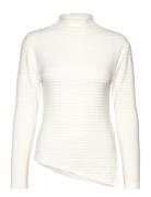 Slfganna Ls T-Neck Top Selected Femme White