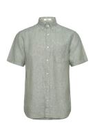 Reg Linen Ss Shirt GANT Green