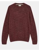 Aksune Space Yarn Crew Neck Anerkjendt Burgundy