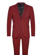 Plain Mens Suit Lindbergh Burgundy