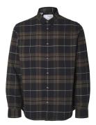 Slhslimowen-Brushed Shirt Ls Noos Selected Homme Black