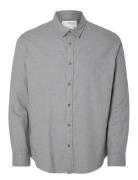 Slhslimowen-Brushed Shirt Ls Noos Selected Homme Grey