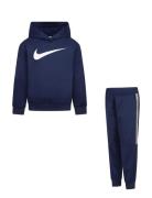 Nike Sportswear Club Poly Pullover Hoodie And Pants Set Nike Navy