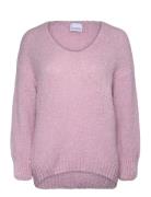 Fora Knit V-Neck Sweater Noella Pink