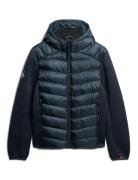 Hooded Knit Storm Hybrid Jkt Superdry Navy