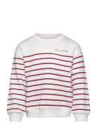 Striped Cotton-Blend Sweatshirt Mango White