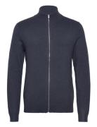 Melange Zip Cardigan Knit Lindbergh Navy