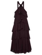 Vmfelicia Sl Ruffle Maxi Dress Exp Vero Moda Burgundy