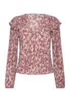 Ruffles Printed Blouse Mango Pink