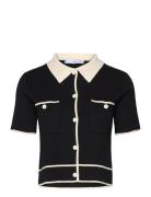 Short-Sleeved Cardigan With Contrasting Trims Mango Black