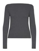 Long-Sleeved Knitted T-Shirt Mango Grey