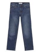 Straight Jeans With Turn-Up Mango Blue