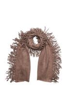 Scarf Fringes Davida Cashmere Brown