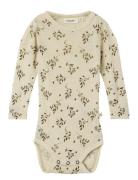 Nbfnimo Ls Slim Wo/Mo Body Aop Lil Lil'Atelier Cream