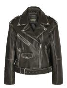 Nmnoel L/S Over Leather Biker Jacket NOISY MAY Black