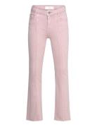 Decorative Seam Flared Jeans Mango Pink