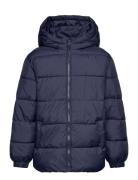 Hood Quilted Coat Mango Navy