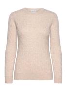 O-Neck Cable Sweater Davida Cashmere Beige