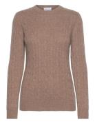 O-Neck Cable Sweater Davida Cashmere Beige