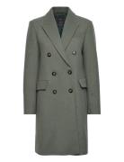 Wool Double-Breasted Coat Mango Khaki