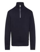 Jprblamilano Stitch Knit Half Zip Jnr Jack & J S Navy