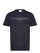 Copenhagen Print Tee S/S Lindbergh Navy